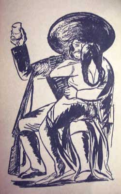 JosAi?? Clemente Orozco, "Bandit and girl", hecha para la revista The Underdogs, 1929
