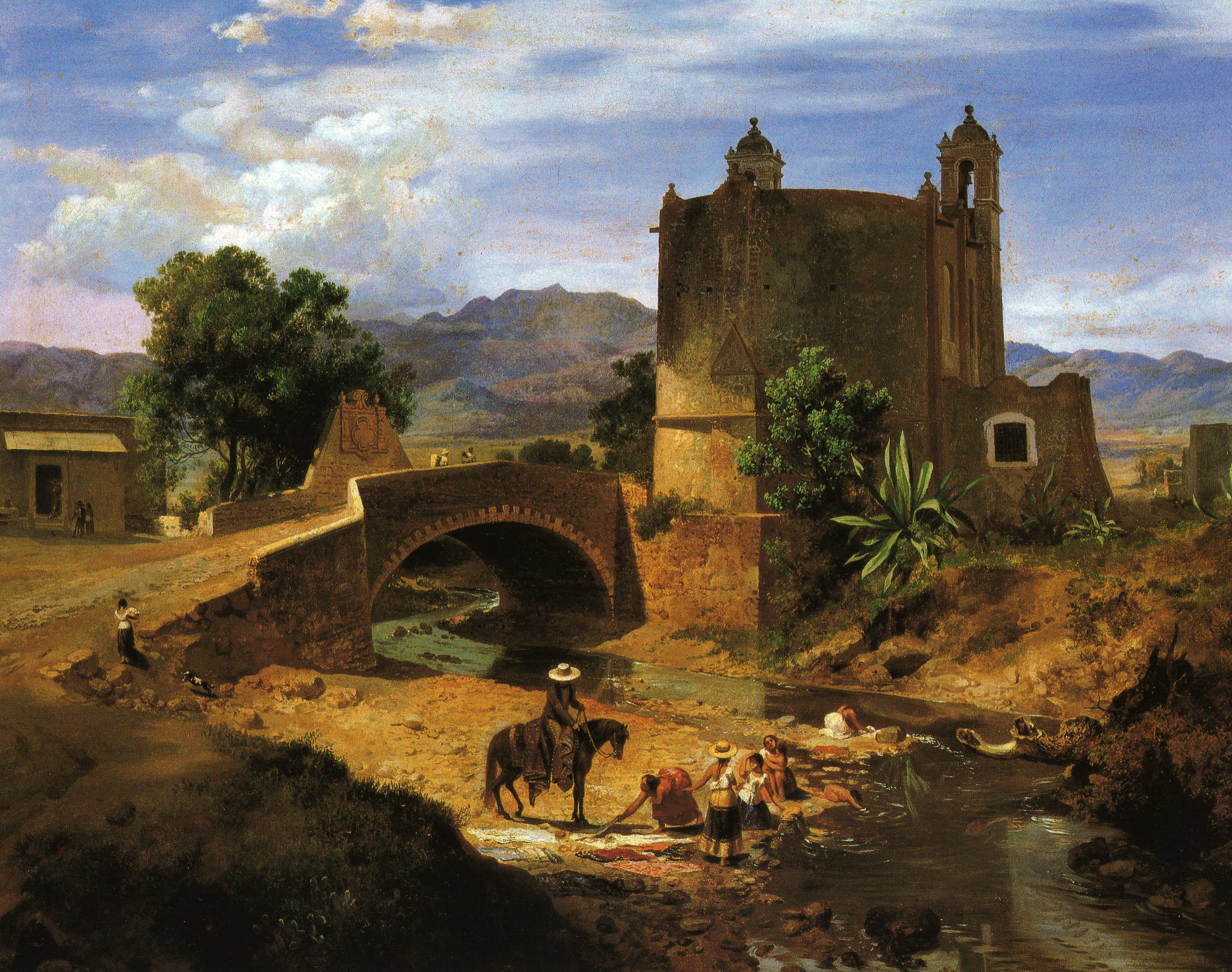 12. Eugenio Landesio, El puente de San Antonio en el camino a San A?ngel, 1855-MUNAL