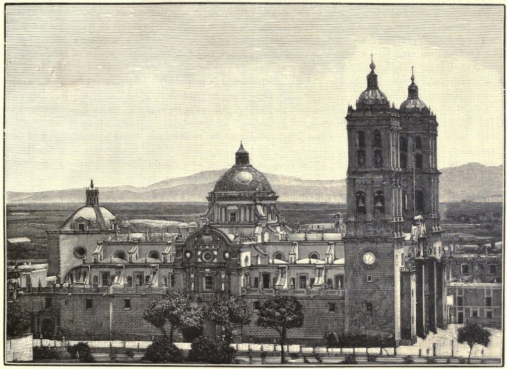 R. 727. Puebla, vista de la catedral, MAi??xico a travAi??s de los siglos, t. 3 (2)