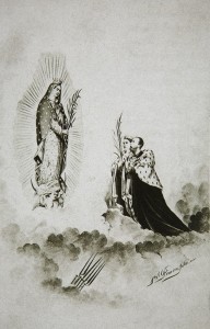 Alegoría de Maximiliano y Carlota frente a la virgen de Guadalupe, ca. 1865, inv. 451725, sinafo. Secretaría de Cultura-INAH-Méx. Reproducción autorizada por el INAH.